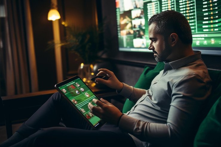 44 togel mobile app interface showing live dealer table and sportsbook menu